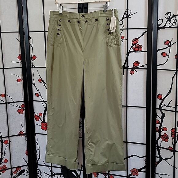 Tory Burch nwt SAILOR PANT in light olive green. - Picture 5 of 16